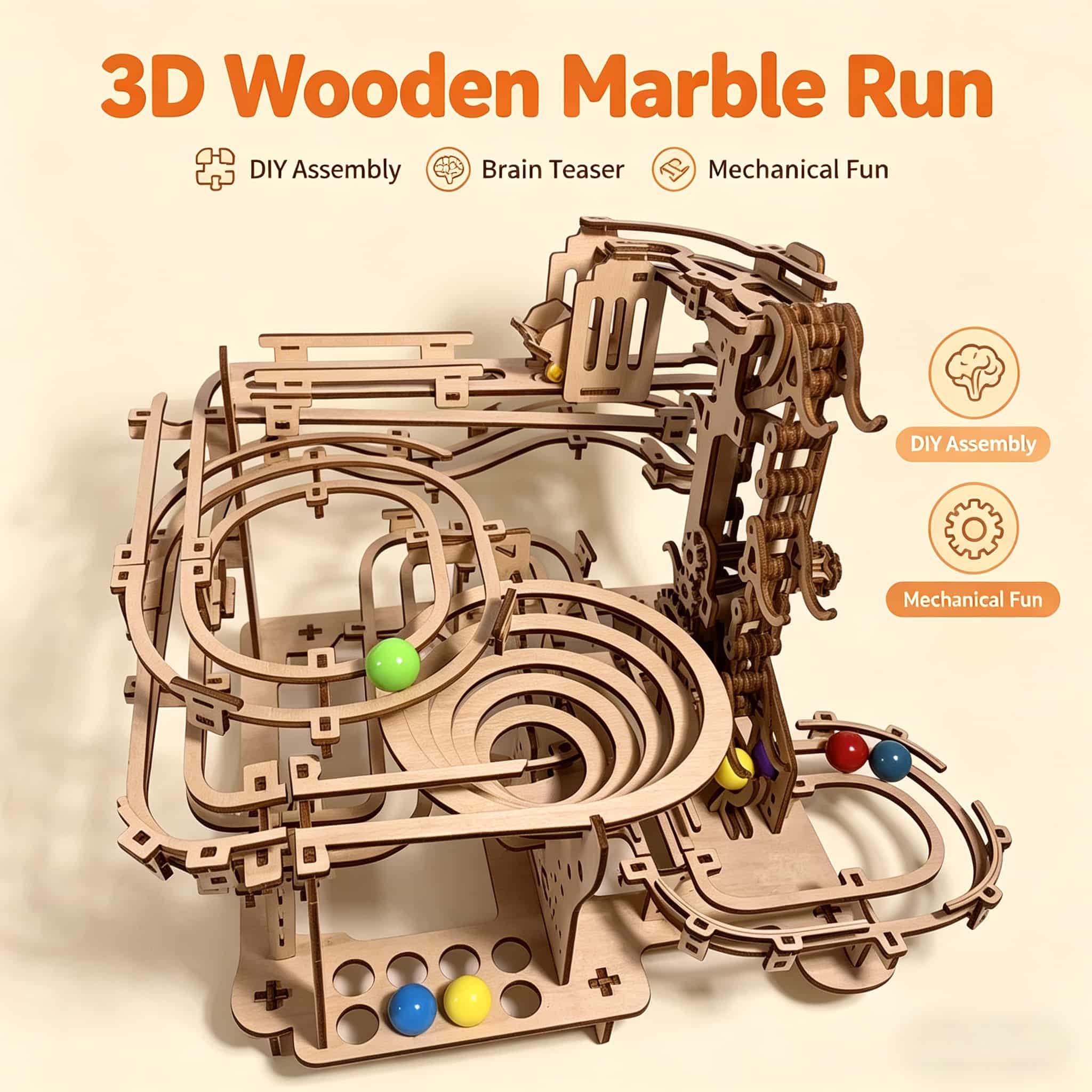 Mechanical Marble Run 3D Woode – обзор и цена Running Gear Track