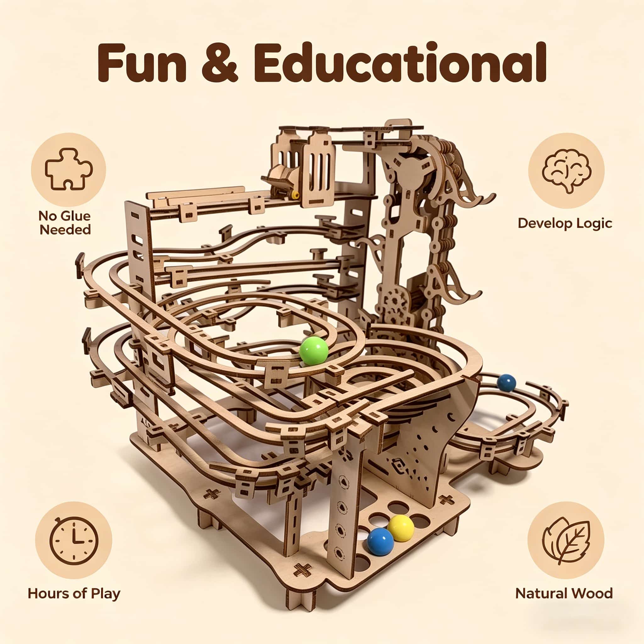 Mechanical Marble Run 3D Woode – обзор и цена Running Gear Track