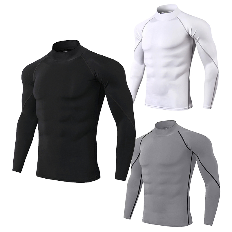 3 Colors Men High Neck Long Sl – обзор и цена Running Gear Winter