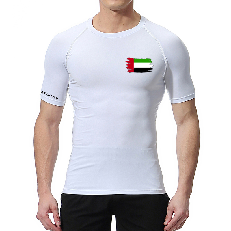 Flag Print Short Sleeve Compre – обзор и цена Running Gear Winter