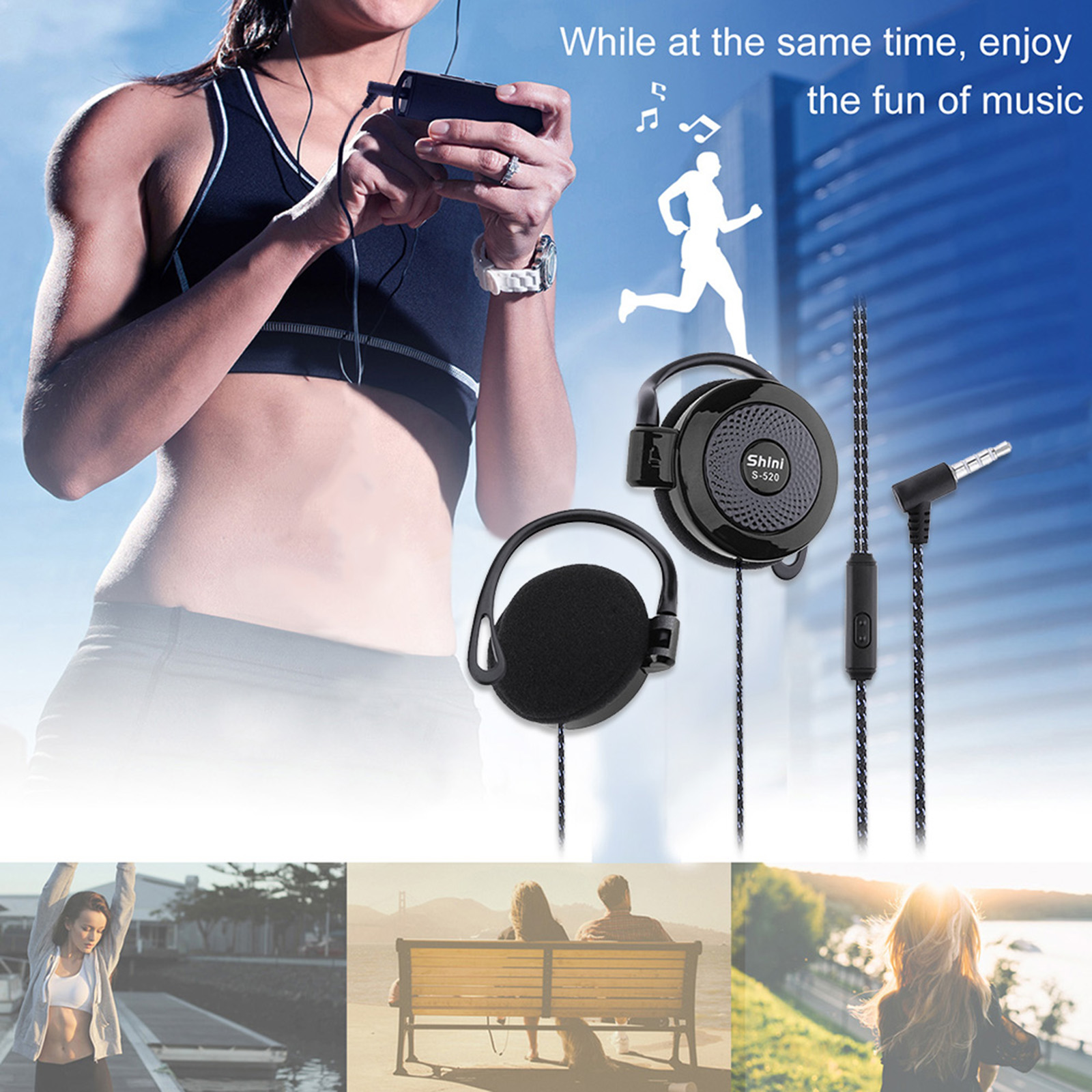 【Sale】3.5mm Wired Headset Ear  – обзор и цена Earphone Sport Hook